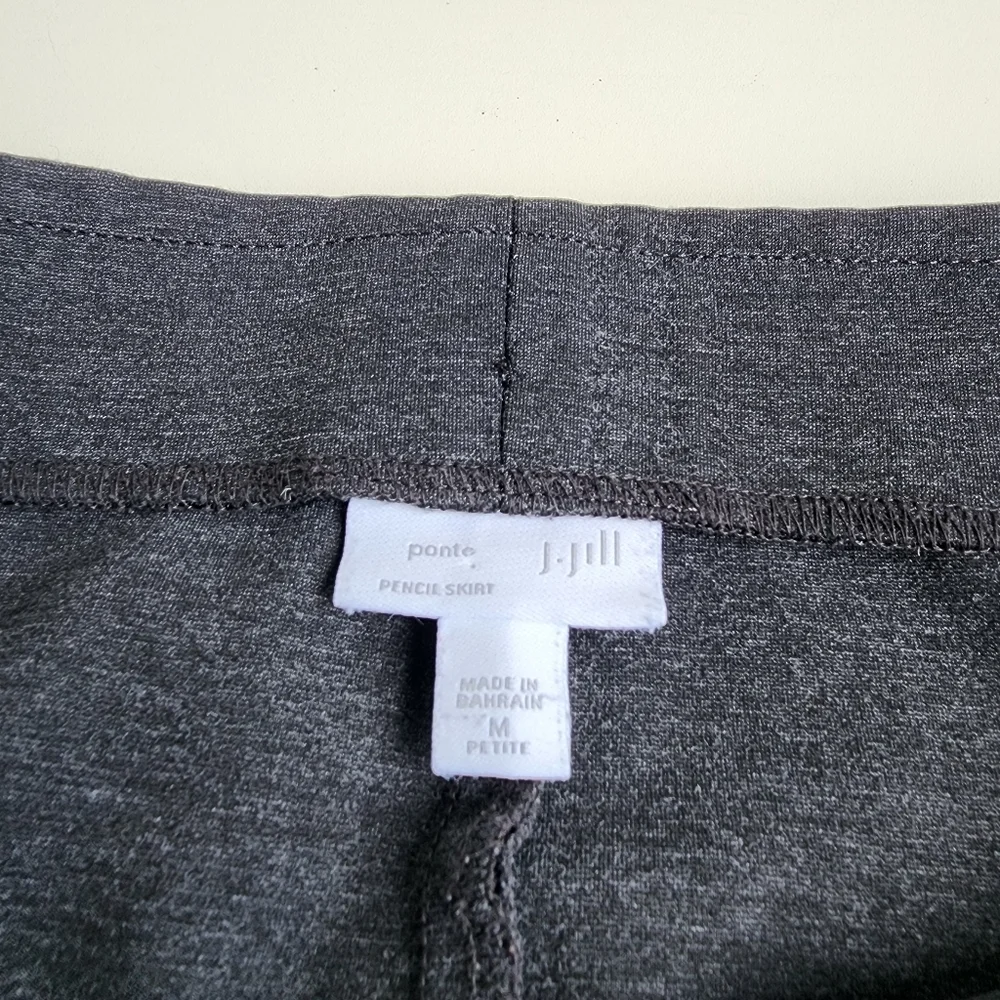 J.Jill Charcoal Gray Womens Pull On Stretch Ponte Pencil Skirt Jersey Petite MP